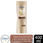Dove Visible Glow Self-Tan Lotion Nourishing Care For Medium-Dark Skin, 400ml