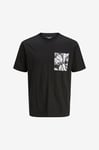 Jack & Jones Junior - T-shirt Jorsplit Aop Pocket Tee SS Crew NE - Svart