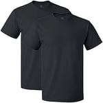 Fruit of the Loom Men's Lightweight Cotton Tees (Short & Long Sleeve) Shirt, Crew-2 Pack-Black, XXL (Pack of 2)