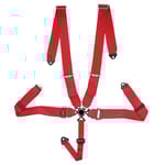 Racing Sport Harness 5Point Red Quick Release Ekorkort 3 tum
