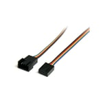 StarTech.com Câble d'extension d'alimentation pour ventilateur 4 broches 30 cm - M/F - 0,3048 m - Molex (4-pin) - Molex (4-pin) - Male connector /