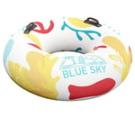 BLUE SKY - Bouée - Gonflable - 069349 - Multicolore - Plastique - 90 cm de Diametre - Jouet Enfant Adulte - Jeu de Plein Air - Piscine - Poignet - À Partir de 10 Ans