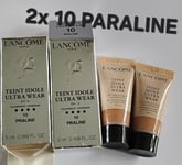 2x LANCOME Teint Idole Ultra Wear 24H Wear & Comfort SPF15 10 PRALINE 5ml 