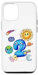 Coque pour iPhone 15 Pro 2nd Birthday Kids Outer Space 2 Years Old Planet Party
