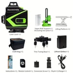 Niveau Laser Auto-nivelant 4D 16 Lignes Vert Puissant, Rechargeable Sans Fil, Multifonction avec Trépied et Capteur Infrarouge, Compact et Précise