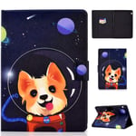 Succtop Huawei Mediapad T5 10.1 Inch PU Leather Case Wallet Flip Stand Cover Magnetic Tablet Protective Case with Card Slot and Anti-Slip Belt For Huawei Mediapad T5 10 10.1″ Space Dog
