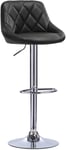 Rootz justerbar barstol i konstläder - Bänkstol - Vridbar pall - Bekväm stoppning - Flexibel i höjden - Hållbar konstruktion - 38cm x 35cm, Höjd 84cm-