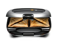 ROMMELSBACHER Appareil à croque-monsieur ST 1000 – Plaques de cuisson extra profondes, pour 2 sandwichs American XL, revêtement antiadhésif, protection anti-débordement, étanchéité complète,