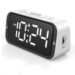 OCUBE Digital Alarm Clock, Bedside Clock with Dual Alarm, 0-100% Dimmer, 1-15 Mins Snooze, Adjustable Volume,USB Charger Port,Big Digit Display, 12/24Hr, Main Powered Alarm Clock
