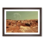 Big Box Art Red Planet Mars Space Framed Wall Art Picture Print Ready to Hang, Walnut A2 (62 x 45 cm)