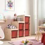 IKEA IKEA TROFAST förvaringskombination med backar, ljus vitbetsad furu/röd, 94x44x91 cm 94x44x91 cm