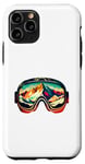 Coque pour iPhone 11 Pro Lunettes de ski rétro, snowboard vintage, cool skieur