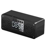 Wireless Wooden Clock Bluetooth Speaker, USB Card Portable Audio Dual Speaker, with 360° Full Surround Sound, Support Hands-free Calling, TF Card USB Playback, 3.5MM Audio Input