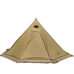 PRESELF Tente tipi légère pour 3 Personnes avec conduits de fumée ignifuges fenêtre pour équipe familiale, randonnée, Camping, randonnée (Kaki T2 L)