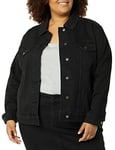 Amazon Essentials Women's Jeans Jacket (Available in Plus Sizes), Black Wash, 5XL Plus