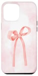 iPhone 15 Plus Pink Ribbons Aesthetic and Bows in Watercolor Case