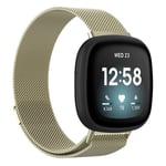 Milanese Loop Armband Fitbit Versa 4/Sense 2 Champagne Guld (Storlek: S)