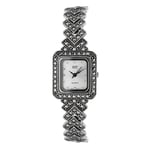 Sterling Silver Marcasite Oblong Bracelet Watch