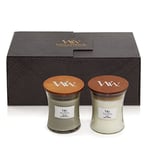 WoodWick Scented Candles Gift Set, Fireside & Linen Hourglass Scented Candles with Crackling Wicks, Up to 60 Hours Burn Time Each, Scented Candles Gifts for Women