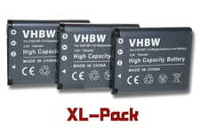 3 x batteries Li-Ion 750mAh (3.6V) pour appareil-photo JVC & Casio Exilim Serie, par ex: EX-Z2300, GZ-V505L. Remplace: NP-110, JVC BN-VG212, etc