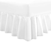 Every Thread Counts - 4 Feet Small Double Valance Fitted Sheet - Extra Deep, Made with Polycotton Fade Resistant Material - Smooth Durable and Easy Care Fitted Bed Sheet with No Shrinkage (White)