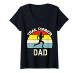 Womens Trail Runner Run Trails Running DAD daddy grandfather V-Neck T-Shirt