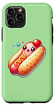 iPhone 11 Pro Cute Kawaii Hot Dog with Smiling Face and Bubbles Case