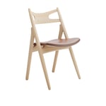 Carl Hansen - CH29P Sawbuck Chair, Vitoljad Ek, Lädergrupp C Sif - 92 - Matstolar
