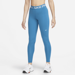 Nike Women's Mid-rise Mesh-panelled Leggings Pro Urheilu INDUSTRIAL BLUE/WHITE