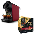 L'OR BARISTA Sublime Coffee Machine Red by Philips with L'OR Double Splendente XXL 5X10PC, Double Shot, Aluminium Coffee Capsules (Total 50 XXL Capsules) Intensity 7