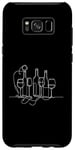 Coque pour Galaxy S8+ One Line Art Dessin Verre à vin rouge