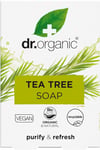 Dr Organic Tea Tree Soap Bar, Purifying, Oily Skin, Mens, Womens, Natural, Vegan