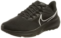 NIKE Women's Nike Air Zoom Pegasus 39 Sneaker, Black Black Black Reflect Silver, 5 UK