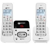 Geemarc Amplidect 295-2 Amplified (30dB) Cordless Twin Pack Telephones - Answering Machine & Caller ID - Phone for the Hard of Hearing with Loud Ringer & Indicator - Hearing Aid Compatible (T-Coil)