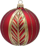Vitbis Boule de Noël en Verre Rouge 10 cm