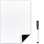 TMS Magnetic Whiteboard for Fridge, A4 size Fridge Magnet Memo Board or White Board Planner with Dry Wipe Pen - for Notes or Reminders - use as Kitchen Notice Board, Weekly Meal Planner or To Do List