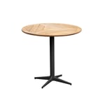 Cane-Line - Cafebordsunderrede - Drop - Lava Grey/bordsskiva dia.60 cm -  Drop, Go - Teak - Småbord & Sidobord utomhus - Beige,Träfärgad