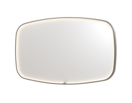 Sanibell Ink SP31 spejl med lys, dæmpbar, dugfri, børstet rustfrit stål, 140x80 cm