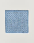 Amanda Christensen Linen Printed Flower Pocket Square Blue