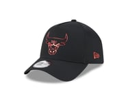 NEW ERA CHICAGO BULLS TRUCKER CAP.9FORTY EFRAME FOIL PACK BLACK BASEBALL HAT W23