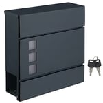 Songmics Modern Mailbox, låsbar väggmonterad postbrev, lätt att installera, Anthracite Gray