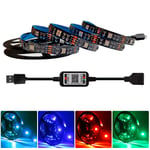 Tesfish LED Strip Lights RGB 2 Meters 5V USB LED Color Changing Flexible Rope Lights Backlights Strips with Bluetooth Controller Phone App Control for TV, Cupboard Cabinet, Shelf, Home Decoration