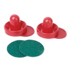 Air Hockey Pucks and Paddles Set of 2 Red Air Hockey Pushers and 4 Red Pucks Sports Set for Game Tables Goalies Equipment Accessories - Size L (96mm)