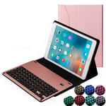 Strnry Keyboard Case for Ipad Air 10.5" (3Rd Gen) 2019/Ipad Pro 10.5" 2017,Pu Leather Folio Cover with 7 Color Backlight Detachable Keyboard,rose gold + backlight