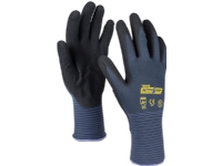 OX-ON ActivGrip Advance storlek 9 Nylonfingerdoppad stickad handske med dubbel MicroFinish nitrilbeläggning i handflata och fingertoppar - (12 par)