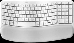 Logitech K380 Wave Keys Wireless Ergonomic Keyboard - White