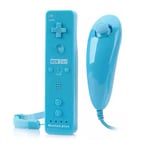 Télécommande Wiimote plus (Motion plus inclus) et Nunchuck pour Nintendo Wii et Wii U - Bleu - Straße Game ®