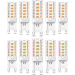 10 st G9 LED-lampa Dimbar 5W Varmvit 3000K G9 LED-lampor Halogen motsvarande 50W AC110/220V [Energiklass F]