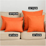 Coliang Orange Pillow Case with Insert, Solid Multiple Color Simple Linen Throw Pillow Cases Sofa Cushions Pillowcases Back Office Car Bedroom Pillow Covers 12x18 Inch (30x45CM) - Orange