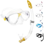 Cressi Marea Vip - Combo Set Marea Mask + Snorkel Mexico Diving and Snorkelling, Transparent/Yellow, One Size, Unisex Adult
